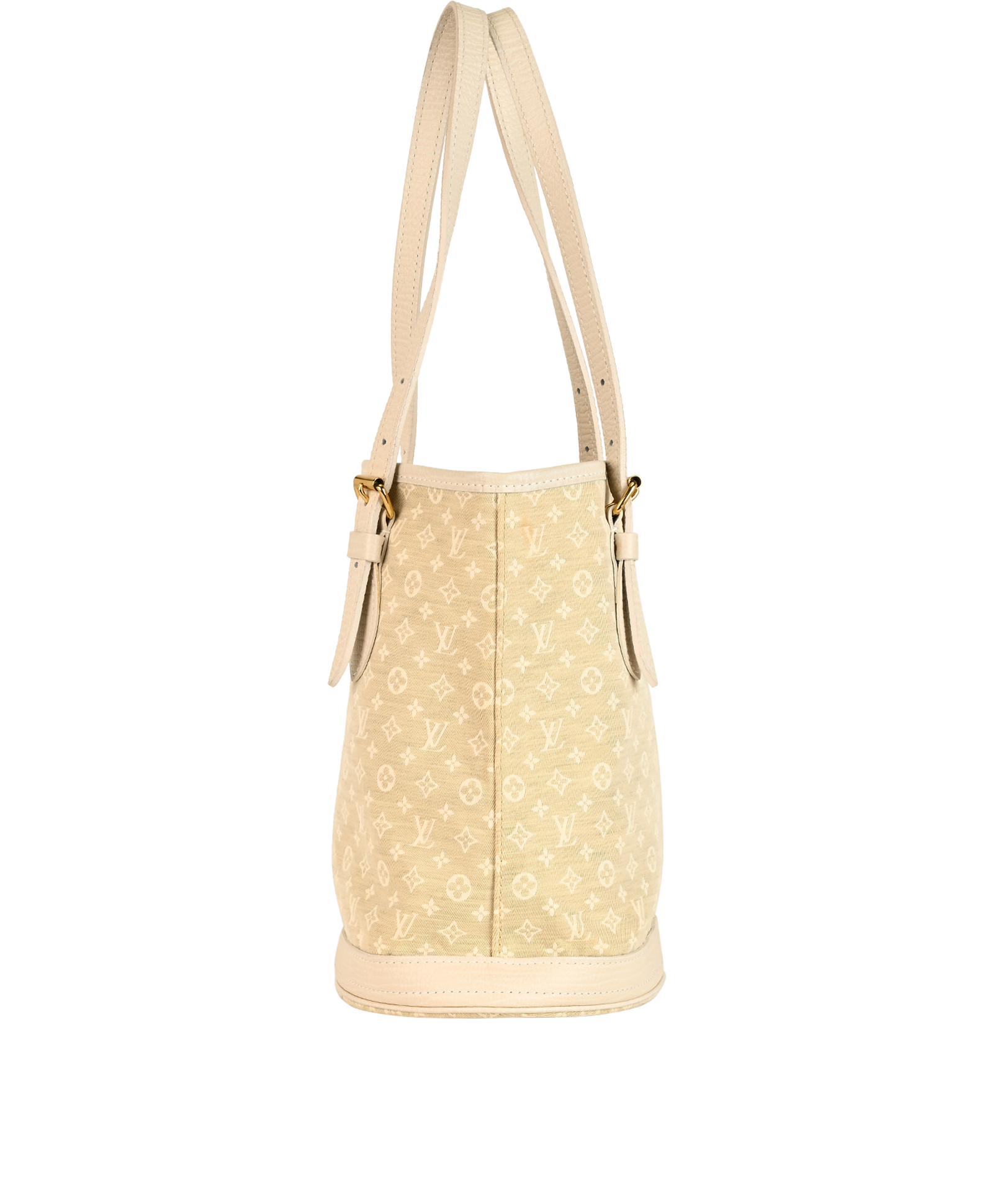 Mini Lin Idylle Bucket PM, &pound;495, Handbags, Cream, Canvas, Bottom view